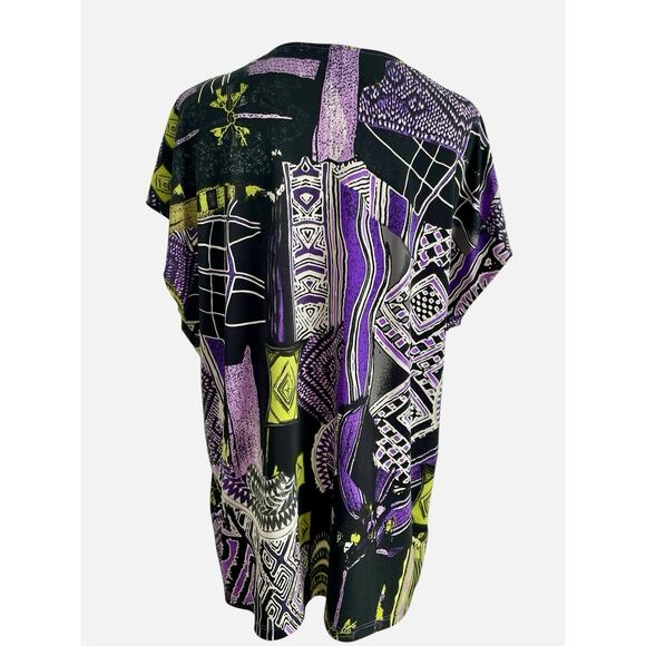 Southern Lady Y2K Top Womens 1X Artsy Boho Retro Butterfly Sleeve Blouse Tunic - Picture 3 of 10